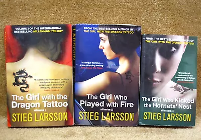 Lot Of 3 Stieg Larsson Books. Millennium Series Girl With The Dragon Tattoo +2 • $10