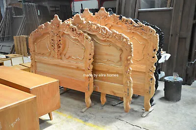 £1399 • Buy First Time In UK 100% OAK Wood French Style Rococo Bed ...... UK Super King Size