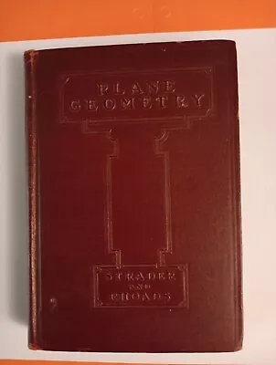 1927 Plane Geometry Vintage  Book The John C. Winston Company Rare Collectible • $55