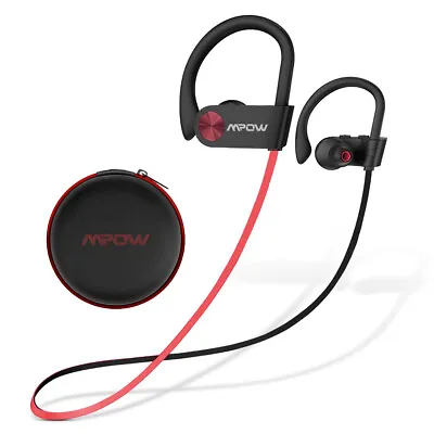 Mpow Waterproof Wireless Bluetooth Headphones Sports Gym Headset Earphones • £17.99