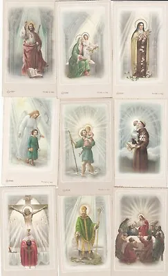 $6 • Buy Lot Of 9 Vintage Catholic Holy Cards From Funeral - 1963