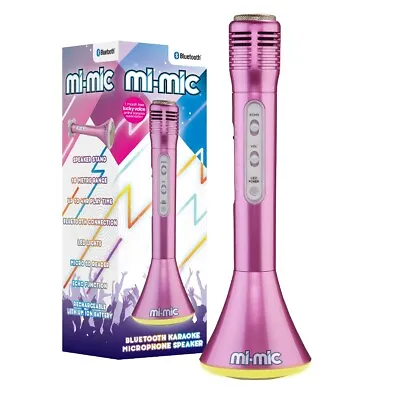 Mi-Mic Kids Karaoke Microphone Wireless Speaker And LED Lights Pink • £19.99