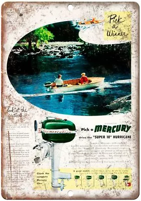 Mercury Outboard Motor Boat Vintage Ad Reproduction Metal Sign L96 • $23.95