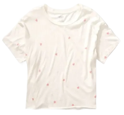 Victorias Secret Pink Logo Hearts Crop Top Short Sleeve T Shirt Xs S M L Xl Nwt • $9.75