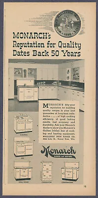 Monarch Electric Gas Range Wood Stove Circulator Vintage Print Ad 1946 • $9.95