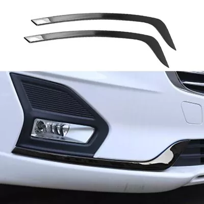 Black 2019-2020 Steel 2PC Front Fog Light Lamp Strip Trim For Ford Mondeo Fusion • $84.05