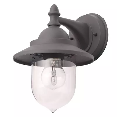 Litecraft Bacup Wall Light Outdoor Industrial Fisherman Lantern - Anthracite     • £19.99