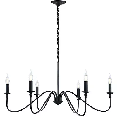 Black Chandelier6-Light Rustic Industrial Iron Chandeliers For Dining Room L... • $49.99