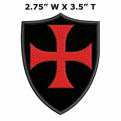 Knight Templars Cross Medieval Coat Of Arms Crest Patch Embroidered DIY Iron-On • $4.99