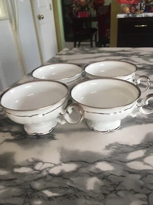 $10.50 • Buy Saladmaster Estate Porzellan  Wedding Band Bavaria Germany 4 Pc Cup With Silver 