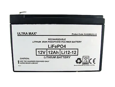 £222.11 • Buy 3 X ULTRAMAX 12V 12AH (14AH 15AH Same Dimensions) LITHIUM LIPO Battery POWABYKE