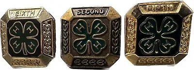 4H Club Lapel Pins Lot Of 3 Achievement Second Fifth Sixth • $1.95