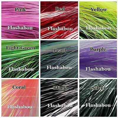 9 Colors 18 Packs Flashabou Holographic Tinsel Flash Fly Tying Jig Lure • $12