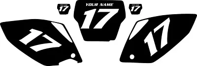 2007 HONDA CRF450 Custom Pre-Printed Black Backgrounds With WhiteNumbers • $38.99