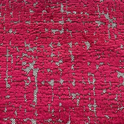 Magenta Pink Textured Distressed Mcm Cut Velvet Upholstery Fabric By The Yard • $45