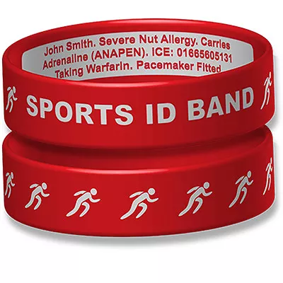 Sports ID Engraveable Silicone Wristband With Running Design • £15.95