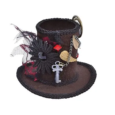 £9.49 • Buy Steampunk Tall Mini Top Hat Ladies Mad Hatter Halloween Fancy Dress Accessory