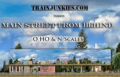 TrainJunkies Main Street From Behind Model Railroad Backdrop • $79.95