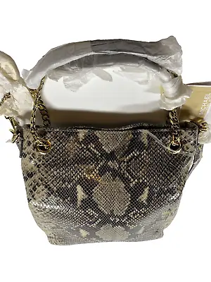 Michael Kors Chain Python Leather Jet Set Tote Hobo Convertible Shoulder Bag • $179.97