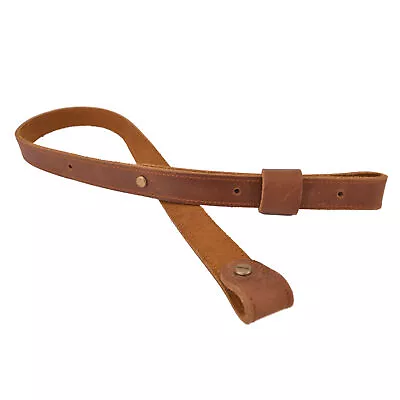 Adjustable Leather Rifle Sling Shooting Shotgun Shoulder Strap 1 Inch Wide Brown • $15.99