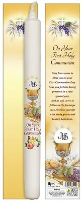 First Holy Communion Candle Girls Boys White Gift • £9.99