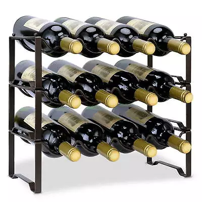 Dubbin Metal Wine Rack Storage Rack Stackable 3-tier Rack For • $24.99