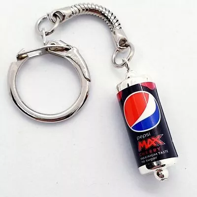 Handmade CHERRY PEPSI MAX CAN KEYRING Fab COKE DRINK Keychain Miniature COLA • £3.99