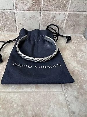 Men's DAVID YURMAN Sterling Silver Modern Cable Cuff 2.8  .3  WIDE .925 $750 • $385