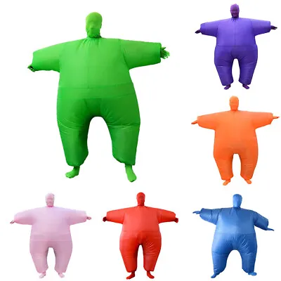 Adults Inflatable Fat Cospaly Costume Fat Chub Sumo Blow Up Fancy Dress Outfit • £34.38