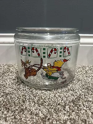 Winnie The Pooh & Tigger Cookie Jar Christmas Anchor Hocking Vintage Disney 8.5  • $20