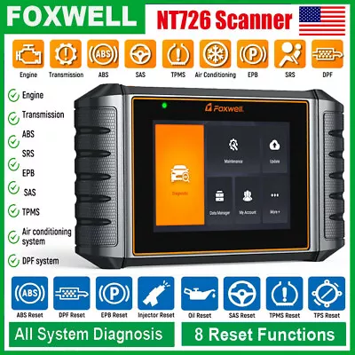 FOXWELL NT726 OBD2 Car Tablet Scanner All System DPF EPB Code Reader Fault Reset • $290