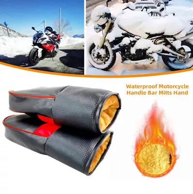 £13.89 • Buy Waterproof Motorcycle Handle Bar Mitts Hand Warmer Motorbike Muff Glove Cover