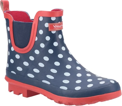 £43 • Buy Cotswold Womens Wellies Blakney Slip On Spotty Blue Red UK Size
