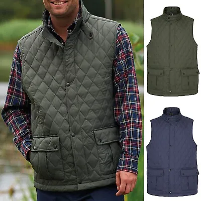 Mens Champion Ashby Diamond Quilted Gilet Multipocket Padded Bodywarmer • £24.99