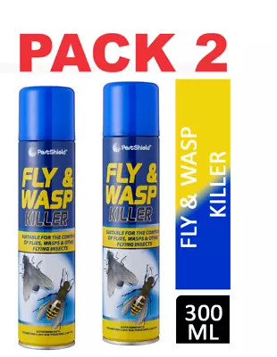 2 X 300ml Fly And Wasp Killer Spray Kills Flies Wasp Midges Mosquito Fast Acting • £8.99