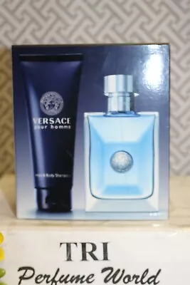 VERSACE Pour Homme 2 Pcs. Set Eau De Toilette Spray 3.4 Oz + Body Shampoo 3.4 Oz • $55.55