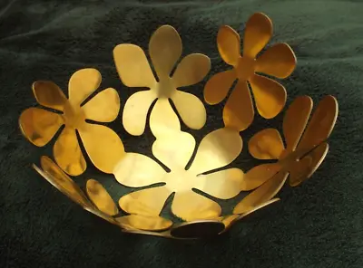 Vintage IKEA Stockholm Monika Mulder Gold Bowl 8 Inch 20325 Fruit Bowl • £8.99