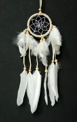 Dreamcatcher Cream Silver White Dream Catcher Car Lorry Bedroom 6 X 20cm • £6.99