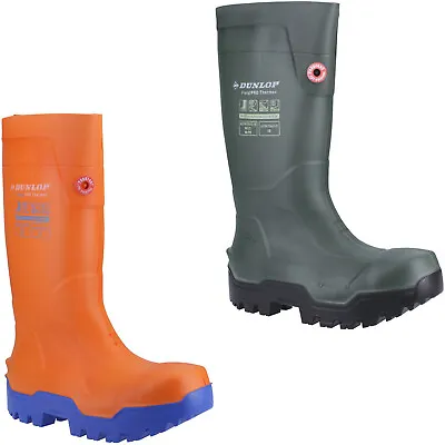 Dunlop Safety Wellington Boots Unisex Mens FieldPRO Thermo+ Purofort Full Shoes • £115.95