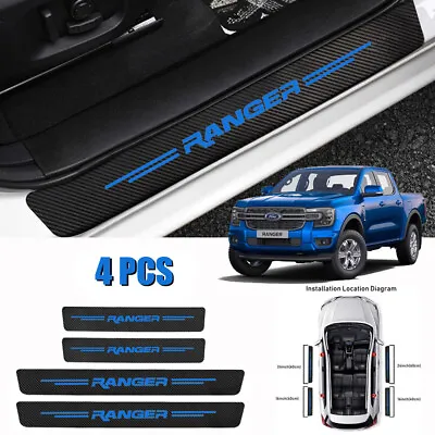 4pcs For Ford Ranger Door Sill Plate Scuff Anti Scratch Sticker Protector Blue • $17.99