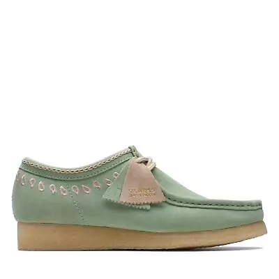 Clarks Originals Mens Wallabee Moccasin Green Suede Casual  Shoes • $74.99