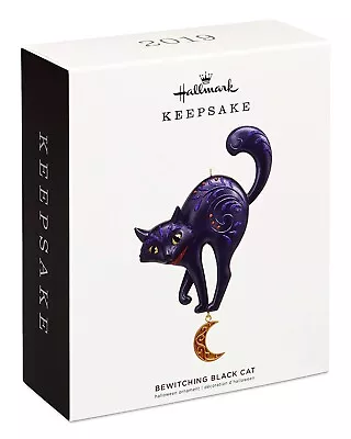 Bewitching Black Cat NEW Hallmark 2019 Ornament Halloween Purple Gold Spooky • $21.95