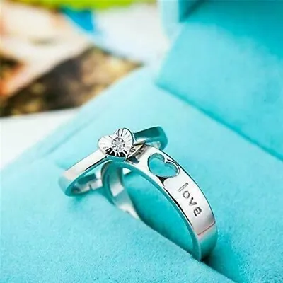 Men Women Love Silver Couple Rings Promise Matching Engagement Lover • £4.05