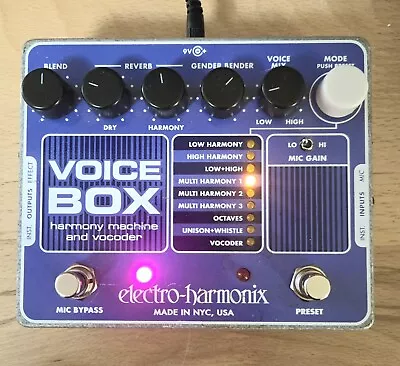 Used Electro-Harmonix EHX Voice Box Vocal Harmony Machine Vocoder Effects Pedal! • $109