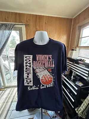 Vintage UCONN HUSKIES Women’s Basketball T-shirt XXL Classic Rare Find Excellent • $23