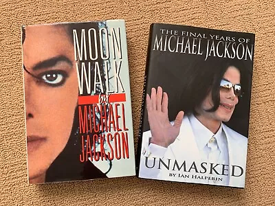 Michael Jackson Moon Walk (1st Edition Hardcover) & Unmasked (Hardcover)  • $102.73