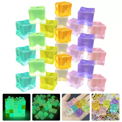  30 Pcs Luminous Ice Cubes Acrylic Chunks Pretend Decorative Fake • £10.55