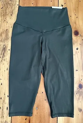 NWT Aerie Offline Size M Real Me Crop Hi-Rise Capri Legging Olive Green Shimmer • $20