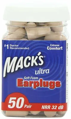 Macks High Performance Ultra Soft Foam Earplugs 50 Pairs • £16.95