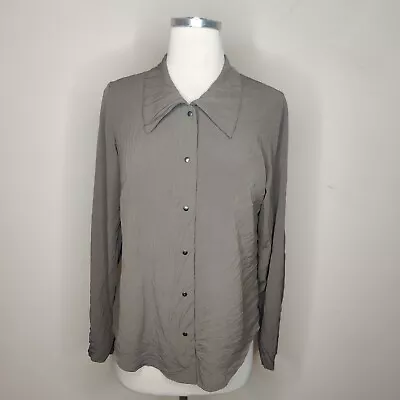 Babette SF Women's Crinkle Textured Shirt Size P Petite Long Sleeve Snap Button • $52.50